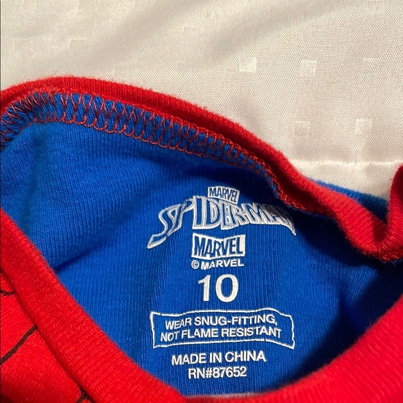 Marvel Blue and Red Pajama Set with Spider Emblem - Picture 2 of 3
